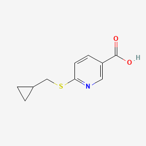 molecular formula C10H11NO2S B8469331 6-[(Cyclopropylmethyl)sulfanyl]pyridine-3-carboxylic acid 