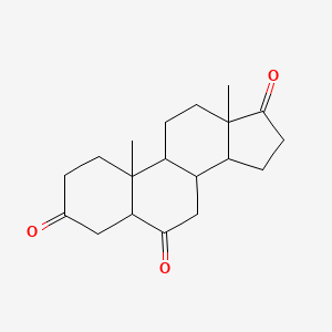 molecular formula C19H26O3 B8469337 10,13-Dimethyl-1,2,4,5,7,8,9,11,12,14,15,16-dodecahydrocyclopenta[a]phenanthrene-3,6,17-trione 