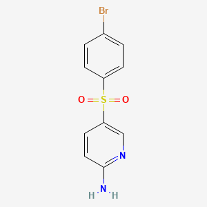 molecular formula C11H9BrN2O2S B8469355 5-((4-Bromophenyl)sulfonyl)-2-pyridinamine 