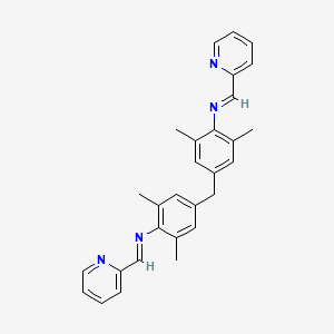 molecular formula C29H28N4 B8469359 Bis-{4-(pyridin-2-yl-methyleneamino)-3,5-dimethylphenyl}-methane CAS No. 500697-36-9