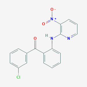 molecular formula C18H12ClN3O3 B8469369 (3-Chlorophenyl){2-[(3-nitropyridin-2-yl)amino]phenyl}methanone CAS No. 89153-93-5