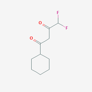 molecular formula C10H14F2O2 B8469781 4,4-Difluoro-1-cyclohexyl-1,3-butanedione 