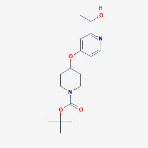 molecular formula C17H26N2O4 B8469832 1,1-Dimethylethyl 4-{[2-(1-hydroxyethyl)-4-pyridinyl]oxy}-1-piperidine carboxylate 