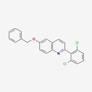 molecular formula C22H15Cl2NO B8469835 6-(Benzyloxy)-2-(2,6-dichlorophenyl)quinoline 