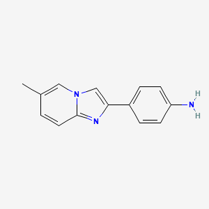 molecular formula C14H13N3 B8469847 4-(6-Methylimidazo[1,2-a]pyridin-2-yl)aniline 