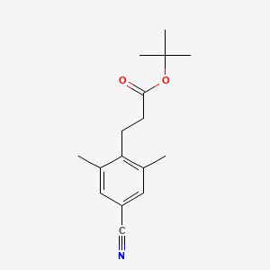 molecular formula C16H21NO2 B8469863 3-(4-Cyano-2,6-dimethyl-phenyl)-propionic acid tert-butyl ester 