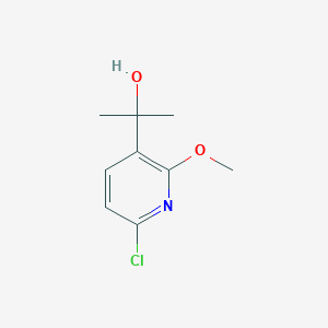 molecular formula C9H12ClNO2 B8469933 2-(6-Chloro-2-methoxypyridin-3-yl)propan-2-ol 