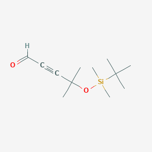 molecular formula C12H22O2Si B8470000 4-[[(1,1-Dimethylethyl)dimethylsilyl]oxy]-4-methyl-2-pentynal 