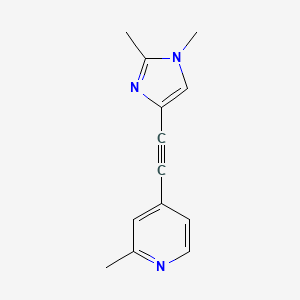molecular formula C13H13N3 B8470042 4-[(1,2-Dimethyl-1H-imidazol-4-yl)ethynyl]-2-methylpyridine 