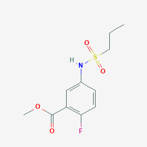 molecular formula C11H14FNO4S B8470044 2-Fluoro-5-(propane-1-sulfonylamino)-benzoic acid methyl ester 