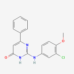 molecular formula C17H14ClN3O2 B8470142 2-(3-Chloro-4-methoxy-phenylamino)-6-phenyl-pyrimidin-4-ol 