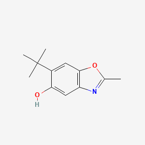 molecular formula C12H15NO2 B8470160 6-Tert-butyl-5-hydroxy-2-methylbenzoxazole 