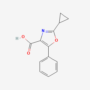 molecular formula C13H11NO3 B8470186 2-Cyclopropyl-5-phenyl-oxazole-4-carboxylic acid 