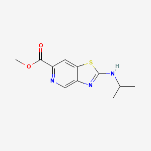 molecular formula C11H13N3O2S B8470208 Thiazolo[4,5-c]pyridine-6-carboxylic acid,2-[(1-methylethyl)amino]-,methyl ester 