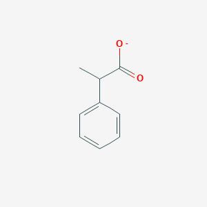 molecular formula C9H9O2- B8470279 2-Phenylpropanoate CAS No. 7233-85-4