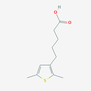 molecular formula C11H16O2S B8470295 5-(2,5-Dimethyl-3-thiophenyl)pentanoic acid 