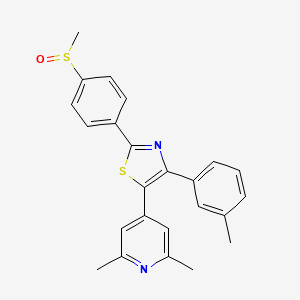 molecular formula C24H22N2OS2 B8470335 5-(2,6-Dimethyl-4-pyridyl)-4-(3-methylphenyl)-2-(4-methylsulfinylphenyl)-1,3-thiazole CAS No. 365429-97-6