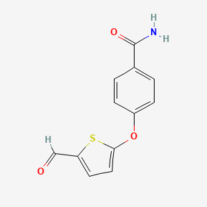 molecular formula C12H9NO3S B8470417 4-(5-Formyl-thiophen-2-yloxy)-benzamide 