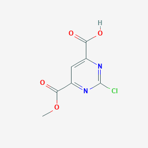 molecular formula C7H5ClN2O4 B8470439 2-Chloro-pyrimidine-4,6-dicarboxylic acid monomethyl ester 