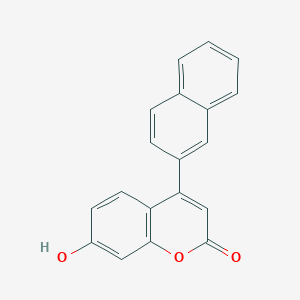 molecular formula C19H12O3 B8470476 7-Hydroxy-4-(naphthalen-2-yl)-2H-1-benzopyran-2-one CAS No. 62550-66-7