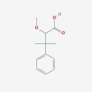 molecular formula C12H16O3 B8470483 2-Methoxy-3-methyl-3-phenylbutanoic acid 