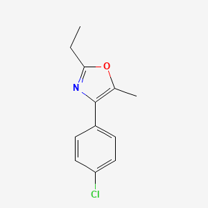 molecular formula C12H12ClNO B8470496 4-(4-Chlorophenyl)-2-ethyl-5-methyl-1,3-oxazole CAS No. 89150-33-4