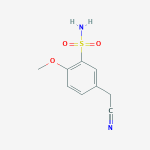 molecular formula C9H10N2O3S B8470503 5-Cyanomethyl-2-methoxybenzenesulfonamide 