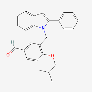 molecular formula C26H25NO2 B8470515 4-isobutoxy-3-[(2-phenyl-1H-indol-1-yl)methyl]benzaldehyde 