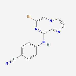 molecular formula C13H8BrN5 B8470520 4-(6-Bromo-imidazo[1,2-a]pyrazin-8-ylamino)-benzonitrile 