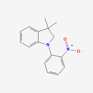 molecular formula C16H16N2O2 B8470525 3,3-Dimethyl-1-(2-nitrophenyl)-2,3-dihydro-1H-indole CAS No. 917898-58-9