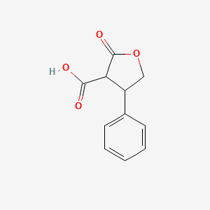 molecular formula C11H10O4 B8470582 2-Oxo-4-phenyltetrahydrofuran-3-carboxylic acid 