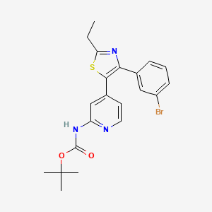 molecular formula C21H22BrN3O2S B8470666 tert-Butyl {4-[4-(3-bromophenyl)-2-ethyl-1,3-thiazol-5-yl]pyridin-2-yl}carbamate CAS No. 365430-29-1