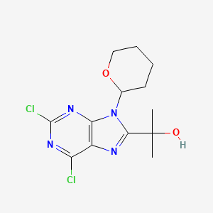 2-[2,6-Dichloro-9-(tetrahydro-2H-pyran-2-yl)-8-purinyl]-2-propanol