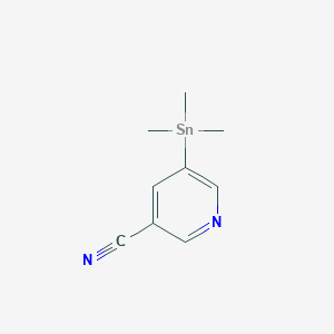 molecular formula C9H12N2Sn B8470763 5-(Trimethylstannyl)nicotinonitrile 