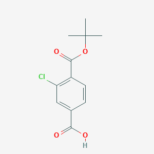 molecular formula C12H13ClO4 B8470768 4-(Tert-butoxycarbonyl)-3-chlorobenzoic acid 