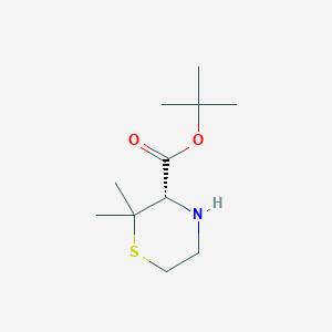 molecular formula C11H21NO2S B8470967 Tert-butyl (3s)-2,2-dimethyl-3-thiomorpholinecarboxylate 