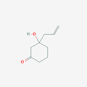 molecular formula C9H14O2 B8471071 3-Allyl-3-hydroxycyclohexanone 