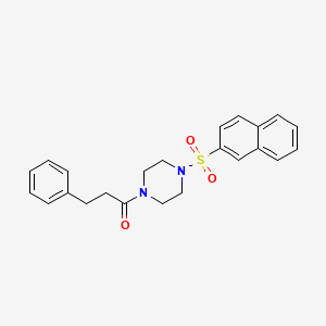 molecular formula C23H24N2O3S B8471075 1-(4-(Naphthalen-2-ylsulfonyl)piperazin-1-yl)-3-phenylpropan-1-one 