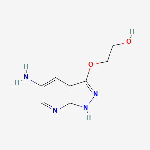 molecular formula C8H10N4O2 B8471194 2-(5-amino-1H-pyrazolo[3,4-b]pyridin-3-yloxy)ethanol 