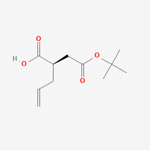 molecular formula C11H18O4 B8471222 (R)-2-(2-(tert-butoxy)-2-oxoethyl)pent-4-enoic acid 