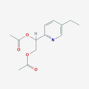 molecular formula C13H17NO4 B8471267 1-(5-Ethylpyridin-2-yl)ethane-1,2-diyl diacetate 