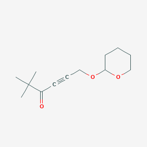 molecular formula C13H20O3 B8471355 2,2-dimethyl-6-(tetrahydro-2H-pyran-2-yloxy)-4-hexyn-3-one CAS No. 166802-97-7