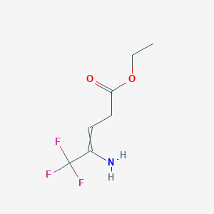 molecular formula C7H10F3NO2 B8471384 Ethyl 3-amino-4,4,4-trifluorobut-2-enecarboxylate 