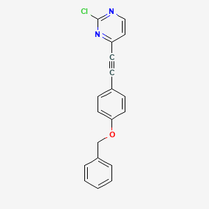 molecular formula C19H13ClN2O B8471522 4-((4-(Benzyloxy)phenyl)ethynyl)-2-chloropyrimidine 