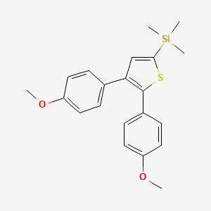 molecular formula C21H24O2SSi B8471539 [4,5-Bis(4-methoxyphenyl)thiophen-2-yl](trimethyl)silane CAS No. 90298-03-6