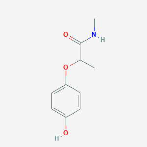 molecular formula C10H13NO3 B8471547 (RS)-2-(4-hydroxy-phenoxy)-N-methyl-propionamide 