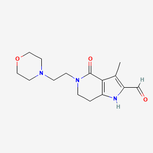 molecular formula C15H21N3O3 B8471663 3-methyl-5-(2-morpholin-4-yl-ethyl)-4-oxo-4,5,6,7-tetrahydro-1H-pyrrolo[3,2-c]pyridine-2-carbaldehyde 