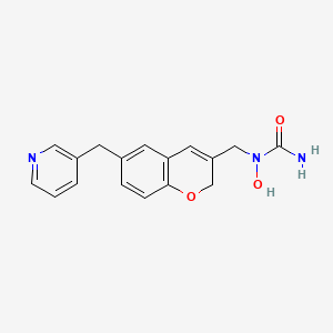 molecular formula C17H17N3O3 B8471670 N-hydroxy-N-[6-(3-pyridylmethyl)-2H-1-benzopyran-3-ylmethyl]urea CAS No. 224157-97-5