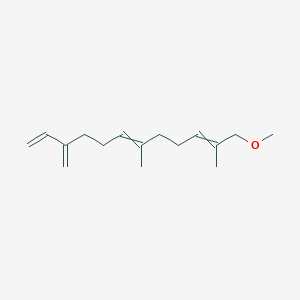 molecular formula C16H26O B8471720 12-Methoxy-7,11-dimethyl-3-methylidenedodeca-1,6,10-triene CAS No. 62617-65-6