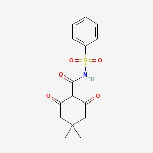 molecular formula C15H17NO5S B8471724 N-(Benzenesulfonyl)-4,4-dimethyl-2,6-dioxocyclohexane-1-carboxamide CAS No. 57641-83-5